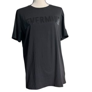 Recess “NEVERMIND” Black Short Sleeve T-Shirt with Zipper Sleeve Pocket – Size M